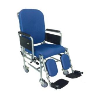 COMMODE CHAIR WITH RECLINING BACKREST 4" WHEELS